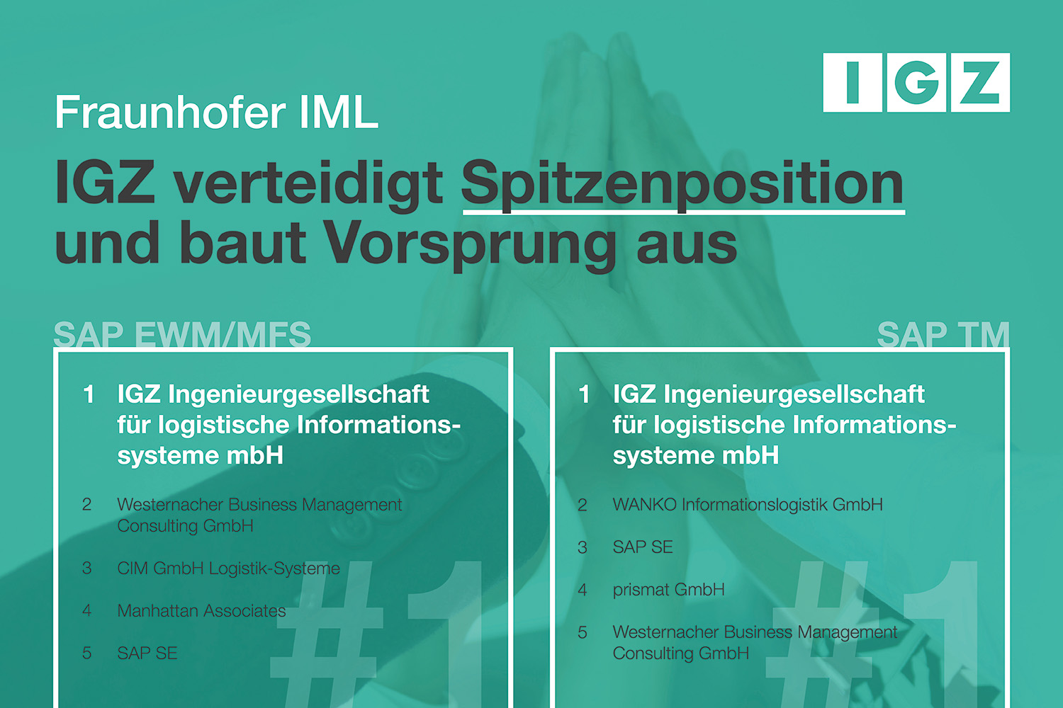 Platz 1 für IGZ bei SAP EWM/TM im Fraunhofer-Ranking | IGZ