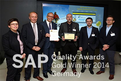 [Translate to English:] Auszeichnung SAP Quality Award Gold